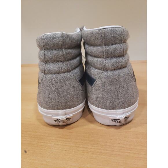 Vans Sk8-Hi Reissue Varsity Skateboarding Shoes Sz 9 men 10.5 women Grey - Picture 3 of 12